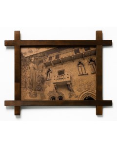 Картина Дом Джульетты Италия гравировка на натуральной коже Boomgift