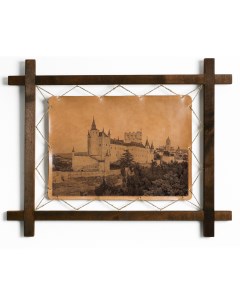 Картина Замок Алькасар в Сеговии Испания натуральная кожа Boomgift