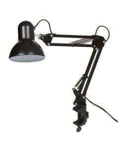 Лампа настольная на струбцине с регулирующимся металлическим корпусом черная Nobrand