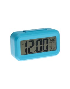 Часы HS 0110 будильник температура подсветка 3хААА синие Homestar