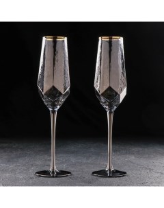 Набор бокалов для шампанского Дарио 180 мл 7x27 5 см 2 шт цвет гра Magistro