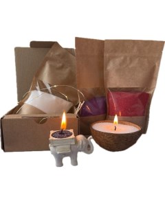 Насыпная свеча подсвечник скорлупа кокоса набор воска Candle-magic