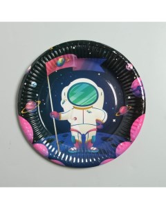 Тарелка бумажная Космонавт набор 6 шт Страна карнавалия