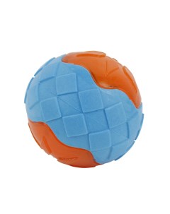 Игрушка для собак Мячик с пищалкой оранжево голубой ПВХ 10х10 см Pet universe