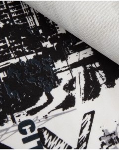 Ткань мебельная Микровелюр с принтом черный Крокус