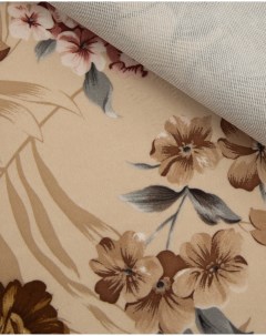 Ткань мебельная Микровелюр с принтом светло коричневый Крокус