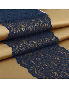 Кружевная эластичная ткань 190 мм 2 7 0 5 м цвет синий Арт узор