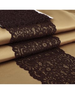 Кружевная эластичная ткань 190 мм 2 7 0 5 м цвет шоколадный Арт узор