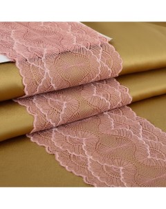 Кружевная эластичная ткань 180 мм 2 7 0 5 м цвет розово бежевый Арт узор