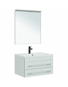 Комплект мебели для ванной Верона New 75 281104 подвесной Белый матовый Aquanet