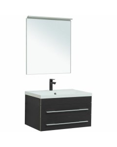 Комплект мебели для ванной Верона New 75 281105 подвесной Черный матовый Aquanet