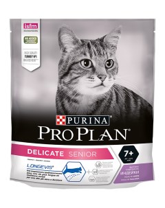 Pro Plan Delicate Senior корм для кошек старше 7 лет с чувствительным пищеварением Индейка 400 гр Purina pro plan