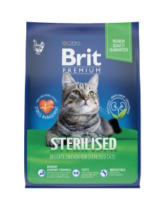 Premium Cat Sterilised для стерилизованных кошек и кастрированных котов Курица 800 г Brit*