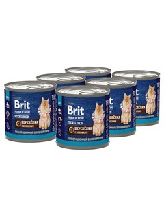 Premium by Nature консервы для стерилизованных кошек Перепёлка с яблоками 200 г упаковка 6 шт Brit*