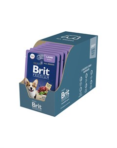 Premium пауч для взрослых собак всех пород кусочки в соусе Ягненок 85 г упаковка 14 шт Brit*
