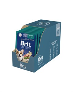 Premium пауч для взрослых собак всех пород кусочки в соусе Утка 85 г упаковка 14 шт Brit*
