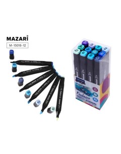 Набор маркеров для скетчинга Fantasia Marine blue 12 шт Mazari