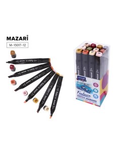 Набор маркеров для скетчинга Fantasia Skin Wood colors 12 шт Mazari