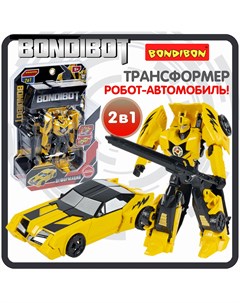 Трансформер 2в1 робот автомобиль CRD 27х18 6х6 см цвет жёлтый арт F Bondibon