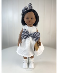 Кукла Нэни темнокожая в белом платье 42 см 42109N Lamagik