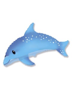Шар фольгированный Дельфин 37 дюймов фигура синий Flexmetal