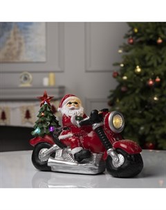 Световая фигура Дед мороз на мотоцикле 5133381 разноцветный RGB Bazar