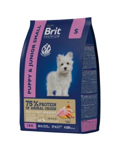 Сухой корм для собак мелких пород Premium Dog Junior Small с курицей 1 кг Brit*
