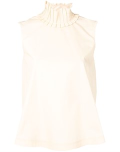 Fendi блузка с оборками на воротнике нейтральные цвета Fendi