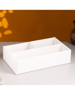 Ящик деревянный 20 5 34 5 10 см подарочный комодик белая кисть Дарим красиво