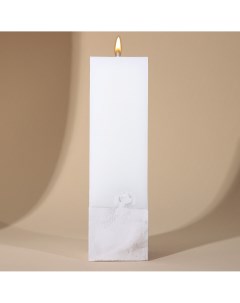 Свеча интерьерная белая с бетоном 5 х 5 х17 см Nobrand