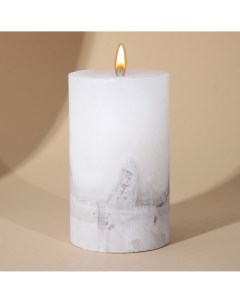 Свеча интерьерная белая с бетоном 10 х 6 см Nobrand