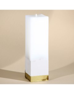 Свеча интерьерная белая с бетоном низ золото 5 х 5 х17 5 см Nobrand