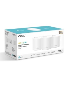 Маршрутизатор Deco X10 3 pack Mesh Wi Fi 6 система AX1500 до 300 Мбит с на 2 4 ГГц до 1201 Мбит с на Tp-link