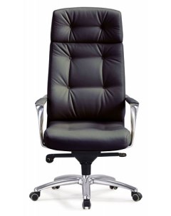 Кресло офисное _DAO черное кожа крестовина алюминий Бюрократ