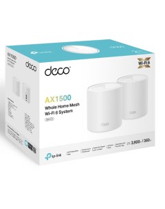 Маршрутизатор Deco X10 2 pack Mesh Wi Fi 6 система AX1500 до 300 Мбит с на 2 4 ГГц до 1201 Мбит с на Tp-link