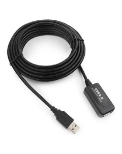Кабель интерфейсный USB 2 0 удлинитель AM AF UAE016 BLACK 4 8 м активный блистер черный Cablexpert