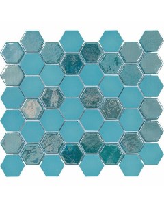 Стеклянная мозаика Sixties Turquoise 6 29 8х33 см Togama