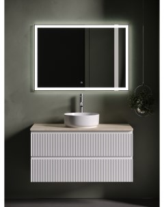 Мебель для ванной Snob R 100 подвесная столешница kreman Bianco с отверстием под смеситель Sancos
