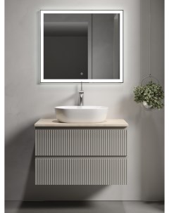 Мебель для ванной Snob R 80 подвесная столешница kreman Beige Soft с отверстием под смеситель Sancos