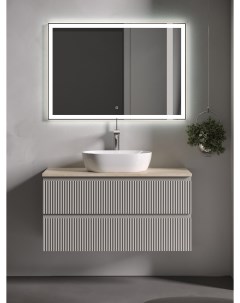 Мебель для ванной Snob R 100 подвесная столешница kreman Beige Soft с отверстием под смеситель Sancos