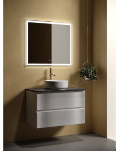 Мебель для ванной Snob R 80 подвесная столешница black sky Bianco с отверстием под смеситель Sancos