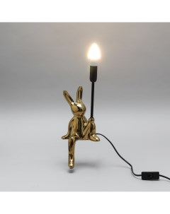 Настольная лампа декоративная Моби Заяц под лампу цвет золото Rexant