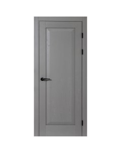 Дверь межкомнатная глухая с замком и петлями в комплекте Альпика 90x210 мм полипропилен цвет графит  Portika