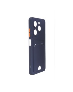 Чехол для Infinix Hot 40i Pocket Matte Silicone с карманом Dark Blue NPM75615 Neypo