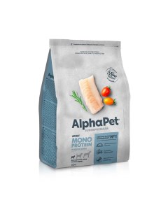 Adult Monoprotein Сухой корм для собак мелких пород белая рыба 500 гр Alphapet