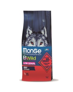 Bwild Dog Low Grain низкозерновой корм из мяса оленя для взрослых собак всех пород Оленина 12 кг Monge
