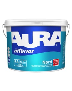 Краска воднодисперсионная Nord акриловая интерьерная матовая 4 5 л Aura