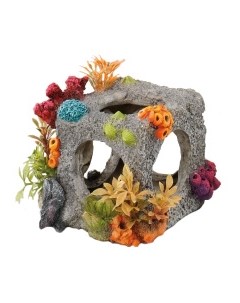 Декорация для аквариума Куб с кораллами мультиколор 12x11x11см Бельгия Aqua della