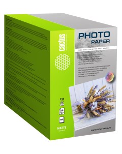 Фотобумага 10x15 230 г м матовая 500 листов односторонняя Photo Paper CS MA6230500 для струйной печа Cactus