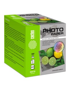 Фотобумага 10x15 200 г м матовая 500 листов односторонняя Photo Paper CS MA6200500 для струйной печа Cactus